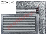 Kratki Krbová mřížka lakovaná černo-stříbrná s žaluzií, rozměr 220x370 mm