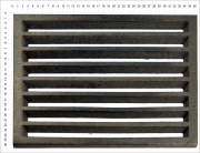 Litinový rošt pro kamna a krby rošt obdélníkový-plochý R10x14 rozměry 263x367 mm tloušťka 15 mm