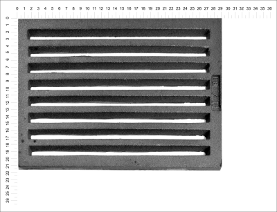 Litinový rošt pro kamna a krby Termopen rošt obdélníkový-plochý R8x11 rozměry 210x290 mm tloušťka 15 mm