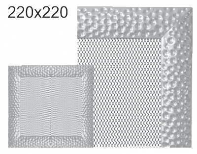 Krbová mřížka exkluzívní Kratki  VENUS niklovaná 220x220