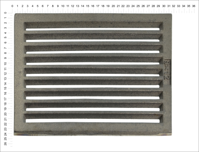 Litinový rošt pro kamna a krby Termopen rošt obdélníkový-plochý R9x12 rozměry 236x316 mm tloušťka 15 mm