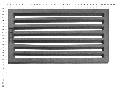 Litinový rošt pro kamna a krby Termopen rošt obdélníkový-plochý R7x13 rozměry 184x342 mm tloušťka 15 mm