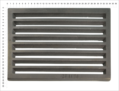 Litinový rošt pro kamna a krby Termopen rošt obdélníkový-plochý R9x13 rozměry 236x342 mm tloušťka 15 mm