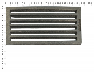 Litinový rošt pro kamna a krby Termopen rošt obdélníkový-plochý R6x12 rozměry 158x316 mm tloušťka 15 mm