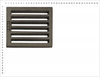 Litinový rošt pro kamna a krby Termopen rošt obdélníkový-plochý R6x7 rozměry 158x184 mm tloušťka 15 mm