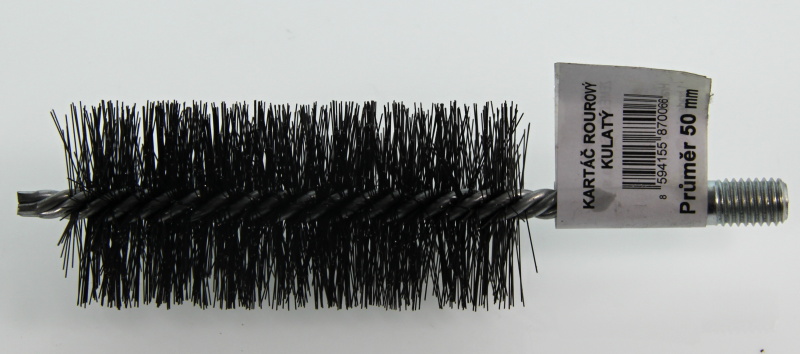 Kartáč kominický se závitem pro kominické tyče a nástavce - závit M12 Termopen - Kartáč ocelový čistící kulatý Ø 50