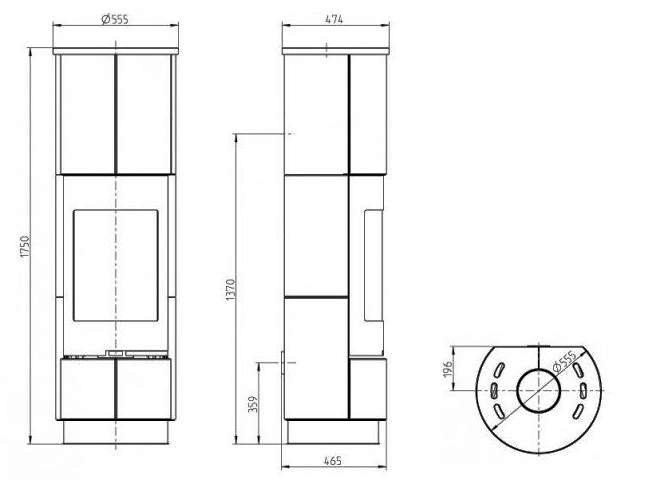 Sloupová krbová kamna THORMA Filakovo - Exkluziv Line - Krbová kamna DELIA černá - keramik serpentino