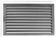 Termopen Litinový rošt pro kamna a krby rošt obdélníkový-plochý R10x16 rozměry 263x418 mm tloušťka 15 mm