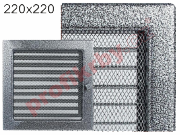 Kratki Krbová mřížka lakovaná černo-stříbrná s žaluzií, rozměr 220x220 mm