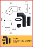 THORMA Filakovo Kouřovod průměr  D150 souprava odkouření Thorma 150 černá