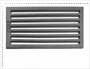 Litinový rošt pro kamna a krby rošt obdélníkový-plochý R7x13 rozměry 184x342 mm tloušťka 15 mm