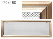 Krbová mřížka profil rámečku Oskarzlato, rozměr 170x480 mm