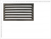 Litinový rošt pro kamna a krby rošt obdélníkový-plochý R5x9 rozměry 132x236 mm tloušťka 15 mm