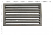 Termopen Litinový rošt pro kamna a krby rošt obdélníkový-plochý R9x15 rozměry 236x392 mm tloušťka 15 mm