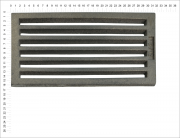 Termopen Litinový rošt pro kamna a krby rošt obdélníkový-plochý R6x12 rozměry 158x316 mm tloušťka 15 mm