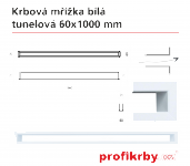 Krbová mřížka bílá Tunelová 60x1000