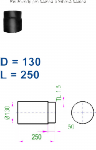 V.A.P.K. Kouřovod 130 Roura délky 250 mm - průměr 130 mm  tl.1,5