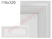 Kratki Krbová mřížka profil rámečku Oskar bílá, rozměr 110x320 mm