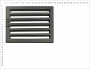 Litinový rošt pro kamna a krby rošt obdélníkový-plochý R6x8 rozměry 158x210 mm tloušťka 15 mm