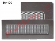 Krbová mřížka provedení broušený nerez, rozměr 110x420 mm, černý tahokov