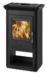 Krbová kamna Borgholm Borgholm SMALT - černá keramika, černý smalt