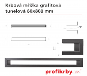 Krbová mřížka grafitová Tunelová 60x800