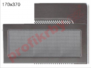 Krbová mřížka provedení broušený nerez, rozměr 170x370 mm, černý tahokov
