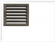 Litinový rošt pro kamna a krby rošt obdélníkový-plochý R6x7 rozměry 158x184 mm tloušťka 15 mm
