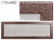 Kratki Krbová mřížka černo-měděná, rozměr 170x480 mm