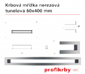 Krbová mřížka broušený nerez Tunelová 60x400