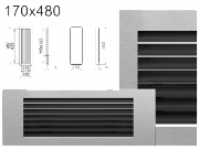 Krbová mřížka INOX lamelová 170x480