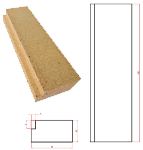 Náhradní díly KOBOK - dno kolem roštu - barva přírodní Vyzdívka KOBOK dno s osazením 95x316-50 K-594 tloušťka 50mm barva přírodní