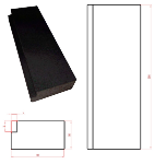 Náhradní díly KOBOK - dno kolem roštu - barva tmavá Vyzdívka tmavá KOBOK dno s osazením 95x266-50 K-598 tloušťka 50mm barva tmavá