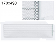 Krbová mřížka bílá s žaluzií, rozměr 170x480 mm