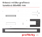 Krbová mřížka grafitová Tunelová 60x400