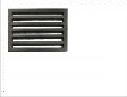 Litinový rošt pro kamna a krby rošt obdélníkový-plochý R5x7 rozměry 132x184 mm tloušťka 15 mm