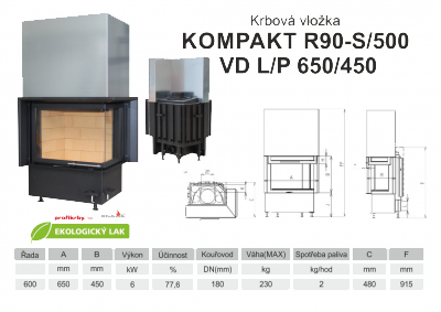 Krbová vložka KOBOK, rohová s výsuvem KOBOK KOMPAKT VD R90Sx450 (500) 600 (650) 450 - Rohová - Levá s výsuvem