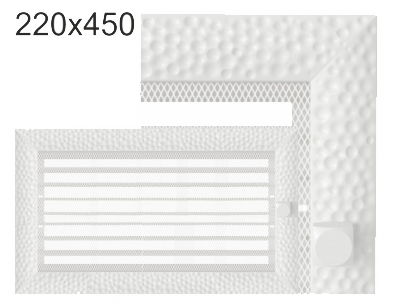 Krbová mřížka exkluzívní Kratki VENUS bílá s žaluzií 220x450