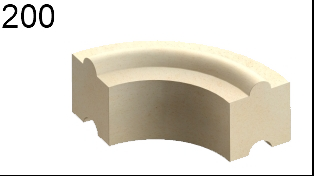 Akumulační obkladový prstenec šamotový profikrby AKUMOL-Š-DN210 pro kouřovody 200, segment 3,1 kg (kruh 12,5 kg)