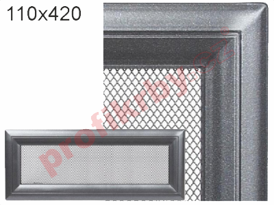 Krbová mřížka Kratki profil rámečku Oskar grafit, rozměr 110x420 mm