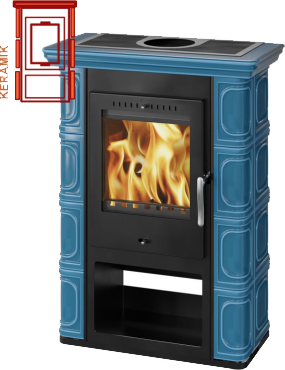 Krbová kamna Thorma kachlová THORMA Filakovo Borgholm Keramik poměnkově modrá, kachlová krbová kamna