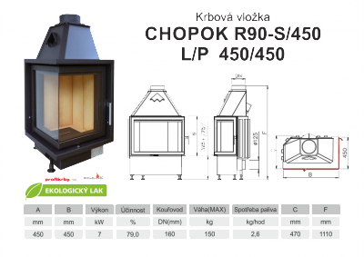 Krbová vložka KOBOK KOBOK CHOPOK R90Sx450 450 450 - Rohová - Levá