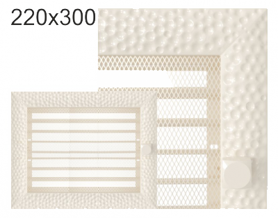 Krbová mřížka exkluzívní Kratki VENUS krémová s žaluzií 220x300