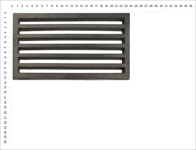Litinový rošt pro kamna a krby Termopen rošt obdélníkový-plochý R5x9 rozměry 132x236 mm tloušťka 15 mm