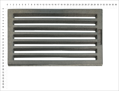 Litinový rošt pro kamna a krby Termopen rošt obdélníkový-plochý R7x12 rozměry 184x316 mm tloušťka 15 mm