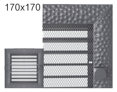 Krbová mřížka exkluzívní Kratki VENUS grafitová s žaluzií 170x170