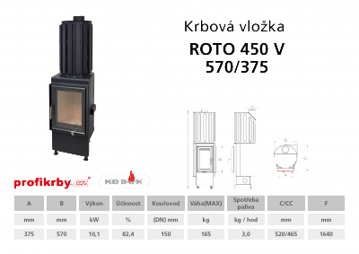 Krbová vložka KOBOK KOBOK ROTO 450 580/375 - vertikal
