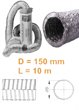 Vícevrstvá trubka Multi-VAC DA45152 Al  - D150 L10m FLEXIBILNÍ hadice