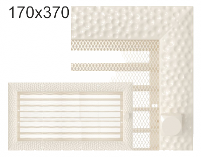 Krbová mřížka exkluzívní Kratki VENUS krémová s žaluzií 170x370