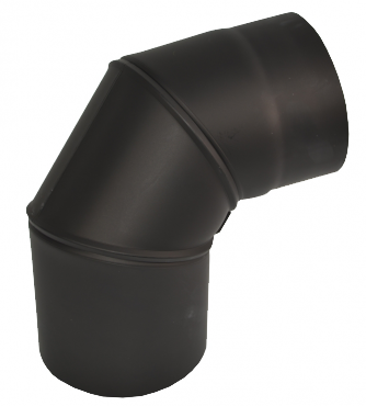 Kouřovod 150 černý V.A.P.K. Koleno stavitelné - průměr 150 mm - tl.1,5 - BO - (0-90°) - 3 segmenty